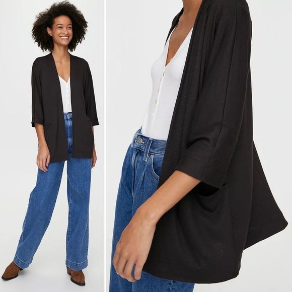 Aritzia Wilfred Free Zlata Sweater Cardigan Gray - Picture 3 of 14